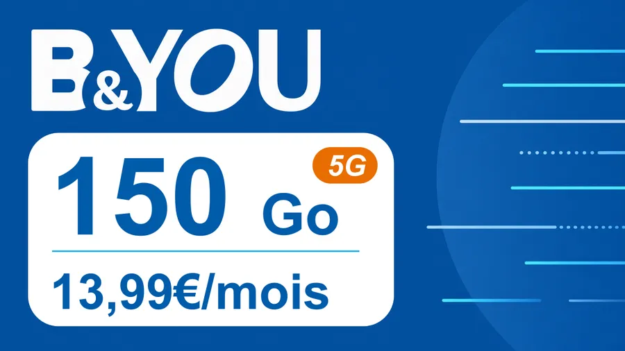 B&You repasse son forfait 5G à 150 Go pour 13,99€
