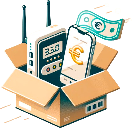 Illustration box et téléphone