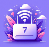 Bureau avec un écran affichant Wifi 6E