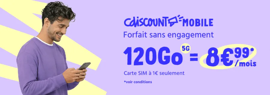 Cdiscount Mobile suit aussi : 120 Go à 8,99€/mois
