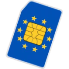 carte sim avec un drapeau européen