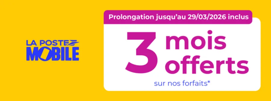 La Poste Mobile prolonge ses 3 mois offerts jusqu'au 29 mars