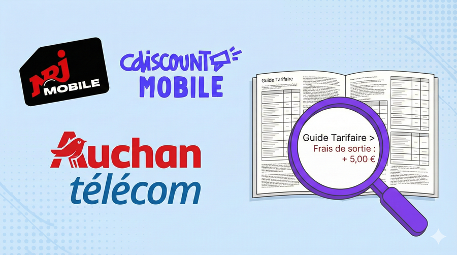 NRJ Mobile, Auchan Telecom et Cdiscount Mobile : frais de résiliation de 5€