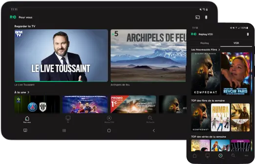 L'application RED TV sur tablette et smartphone