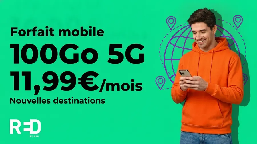 RED repasse son forfait 5G à 100 Go et enrichit RED Voyage