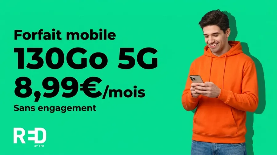 RED passe son forfait 130 Go à 8,99€/mois