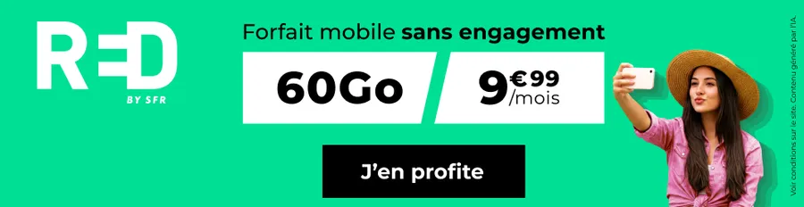 RED passe son forfait mobile à 60 Go pour 9,99€
