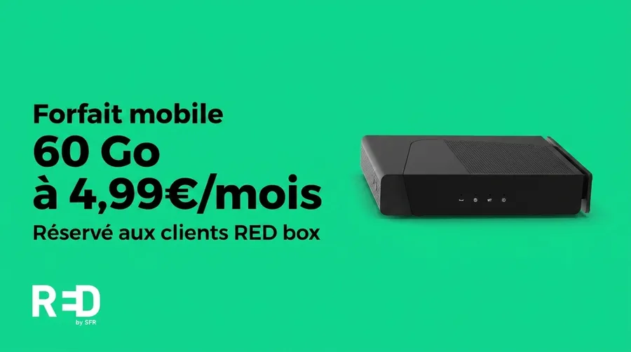 RED lance un nouveau forfait 60 Go à 4,99€/mois réservé à ses clients box