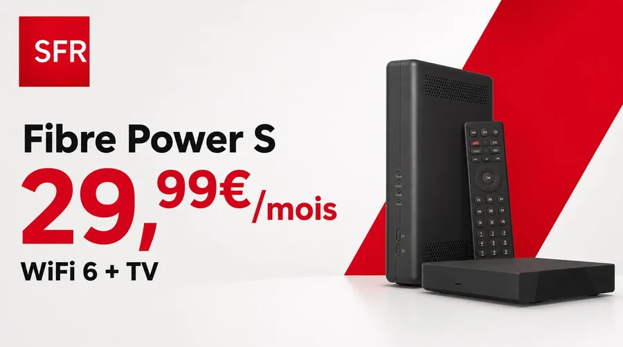 SFR Fibre Power S : WiFi 6 et TV à 29,99€/mois