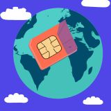 sim carte sur un globe