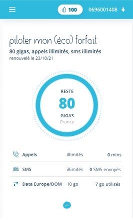 Capture d'écran consommation de données source